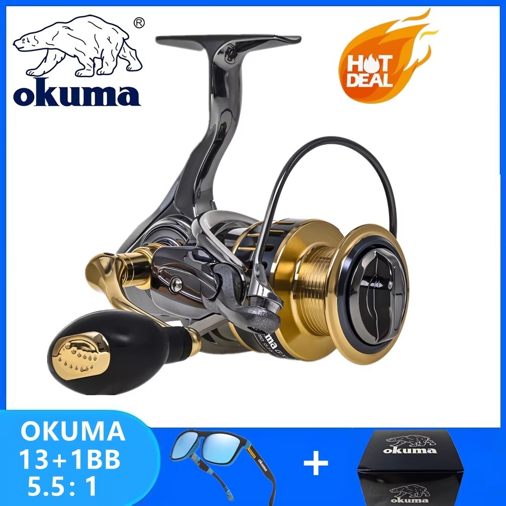 Fishing Boat Steering Wheel - Oryginalna, całkowicie metalowa kołowrotek wędkarski Okuma